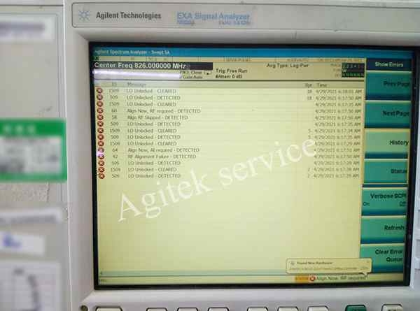 是德N9020A頻譜儀報錯維修案例